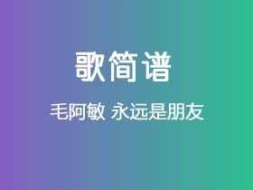 毛阿敏《永远是朋友》简谱E调钢琴指弹独奏谱