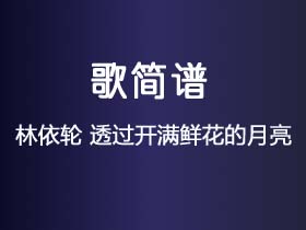 林依轮《透过开满鲜花的月亮》简谱E调钢琴指弹独奏谱