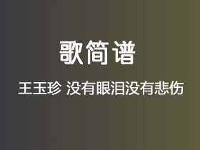 王玉珍《没有眼泪没有悲伤》简谱G调钢琴指弹独奏谱