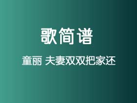 童丽《夫妻双双把家还》简谱B调钢琴指弹独奏谱