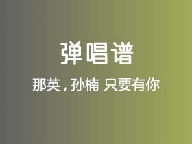 那英,孙楠《只要有你》吉他谱G调吉他弹唱谱