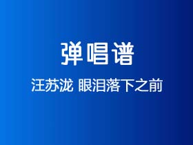 汪苏泷《眼泪落下之前》吉他谱C调吉他弹唱谱