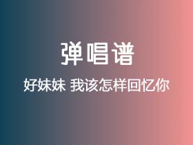 好妹妹《我该怎样回忆你》吉他谱D调吉他弹唱谱