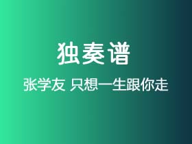 张学友《只想一生跟你走》吉他谱G调吉他指弹独奏谱