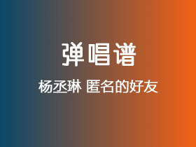 杨丞琳《匿名的好友》吉他谱C调吉他弹唱谱