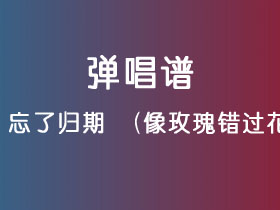 吴塘,黑豆ado《忘了归期（像玫瑰错过花期而我错过你）》吉他谱C调吉他弹唱谱