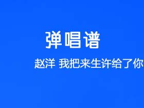 赵洋《我把来生许给了你》吉他谱C调吉他弹唱谱