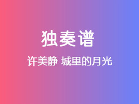 许美静《城里的月光》吉他谱G调吉他指弹独奏谱