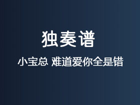 小宝总《难道爱你全是错》吉他谱G调吉他弹唱谱