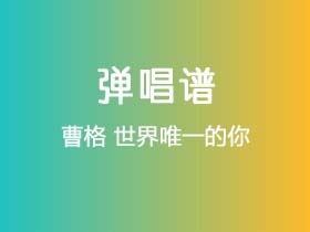 曹格《世界唯一的你》吉他谱C调吉他弹唱谱