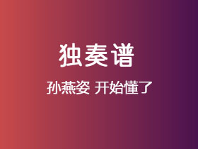 孙燕姿《开始懂了》吉他谱G调吉他指弹独奏谱