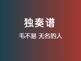 毛不易《无名的人》吉他谱G调吉他指弹独奏谱