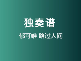 郁可唯《路过人间》吉他谱C调吉他指弹独奏谱