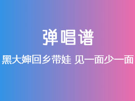 黑大婶回乡带娃《见一面少一面》吉他谱C调吉他弹唱谱