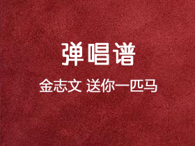 金志文《送你一匹马》吉他谱C调吉他弹唱谱