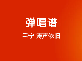 毛宁《涛声依旧》吉他谱G调吉他弹唱谱