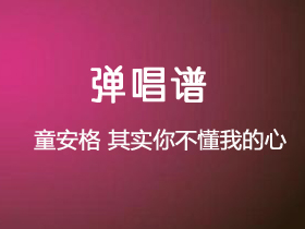 童安格《其实你不懂我的心》吉他谱G调吉他弹唱谱