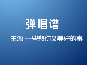 王源《一些悲伤又美好的事》吉他谱G调吉他弹唱谱