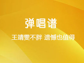 王靖雯不胖《遗憾也值得》吉他谱C调吉他弹唱谱